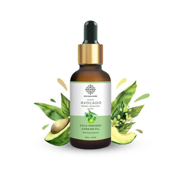 Avocado Oil Cold Pressed Unrefined 100% Pure Natural Carrier Oil for Skin, Hair & Massage - 30ml