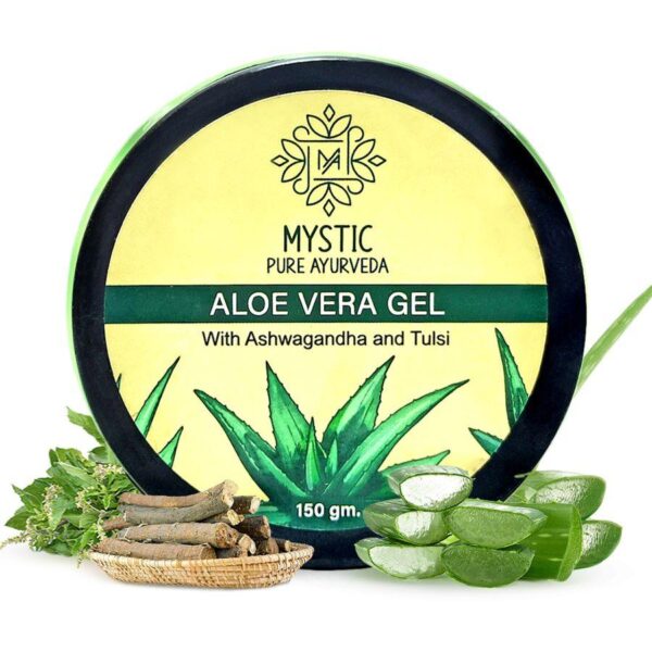 Mystic Pure Aloe Vera Gel With Ashwagandha & Tulsi For Multipurpose Use- 150G