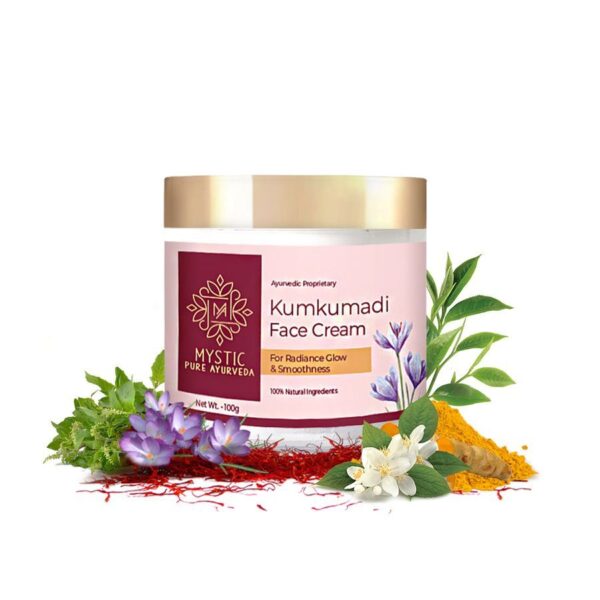 Mystic Kumkumadi Cream for Skin Brightening, Smoothing & Radiance Glow - 100G - Sulphate & Paraben Free