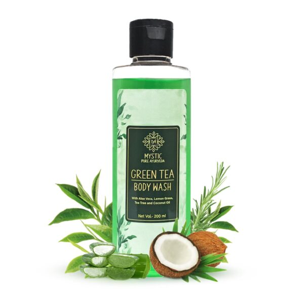 Mystic Green Tea and Lemongrass Body Wash For Skin Purification & Hydration with Tea Tree and Coconut Oil- 200ML