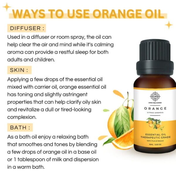 100% Pure Orange Essential Oil - Therapeutic Grade For Reducing Dark Spots and Body Massage - Image 2